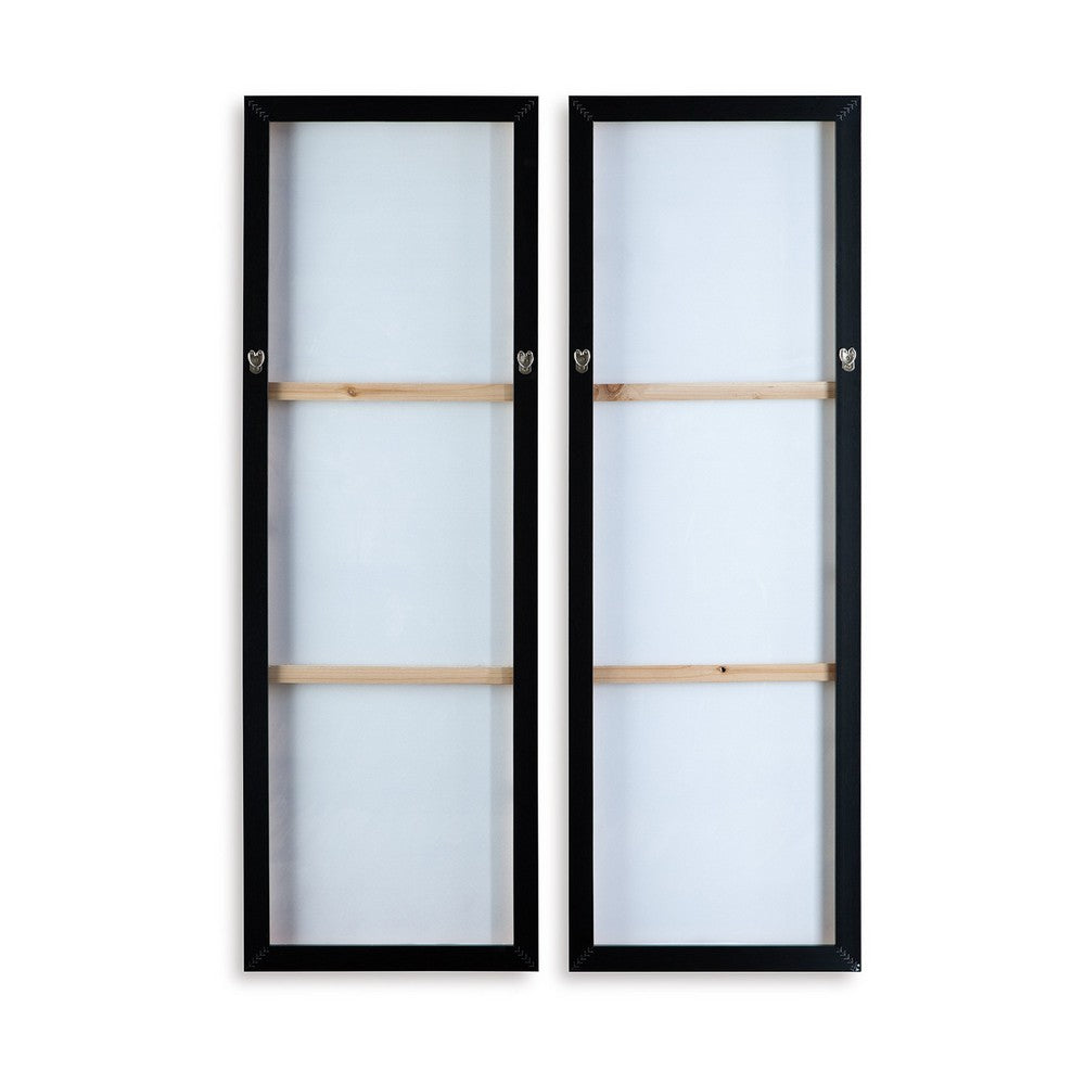 Dansy 2pc Framed Wall Art Set, 16x48, Green, Brown Hand Painted Canvas -BM332889