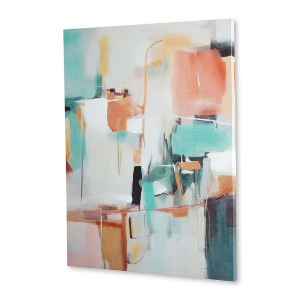 Zylo Abstract Wall Art, 36x47, Multi-Colored Hand Painted Canvas -BM332893