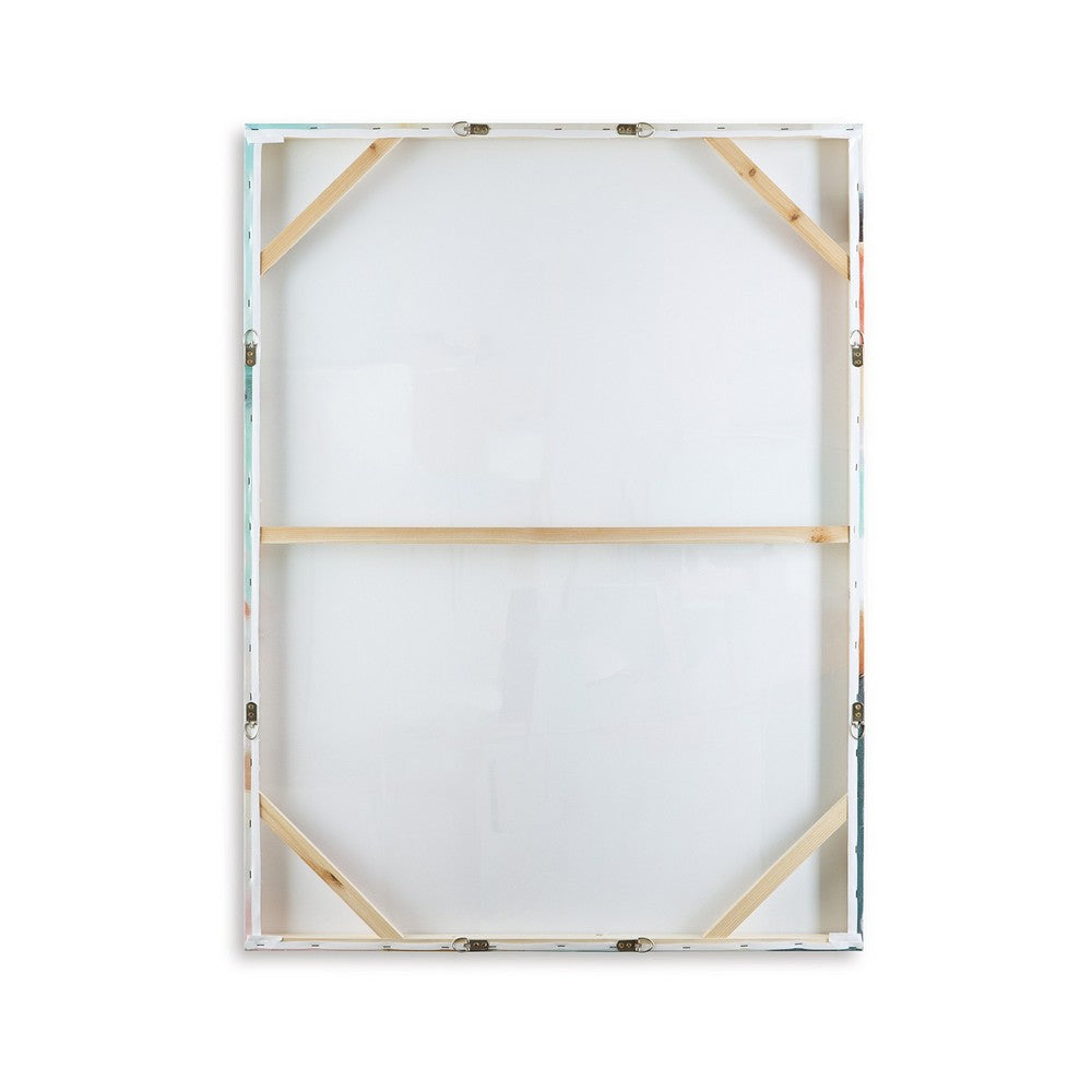 Zylo Abstract Wall Art, 36x47, Multi-Colored Hand Painted Canvas -BM332893