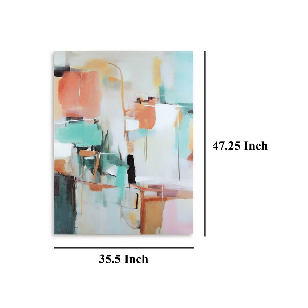 Zylo Abstract Wall Art, 36x47, Multi-Colored Hand Painted Canvas -BM332893