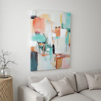 Zylo Abstract Wall Art, 36x47, Multi-Colored Hand Painted Canvas -BM332893