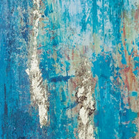 Xyra Abstract Wall Art, 36x47, Teal Blue Gold Hand Painted Canvas -BM332894