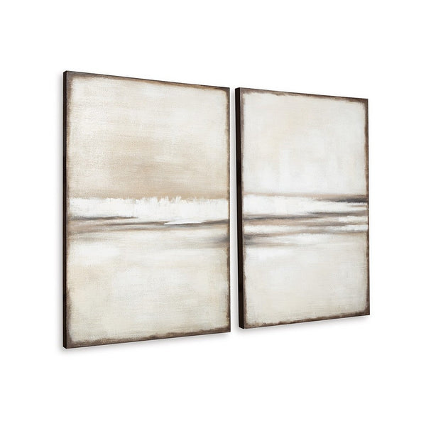 Dune 2 Piece Wall Art Set, 24x35, Tan, Brown Hand Painted Canvas -BM332897