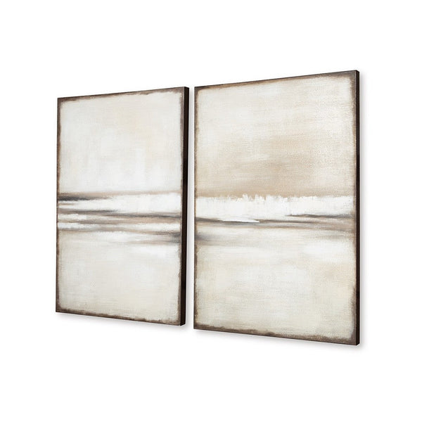 Dune 2 Piece Wall Art Set, 24x35, Tan, Brown Hand Painted Canvas -BM332897