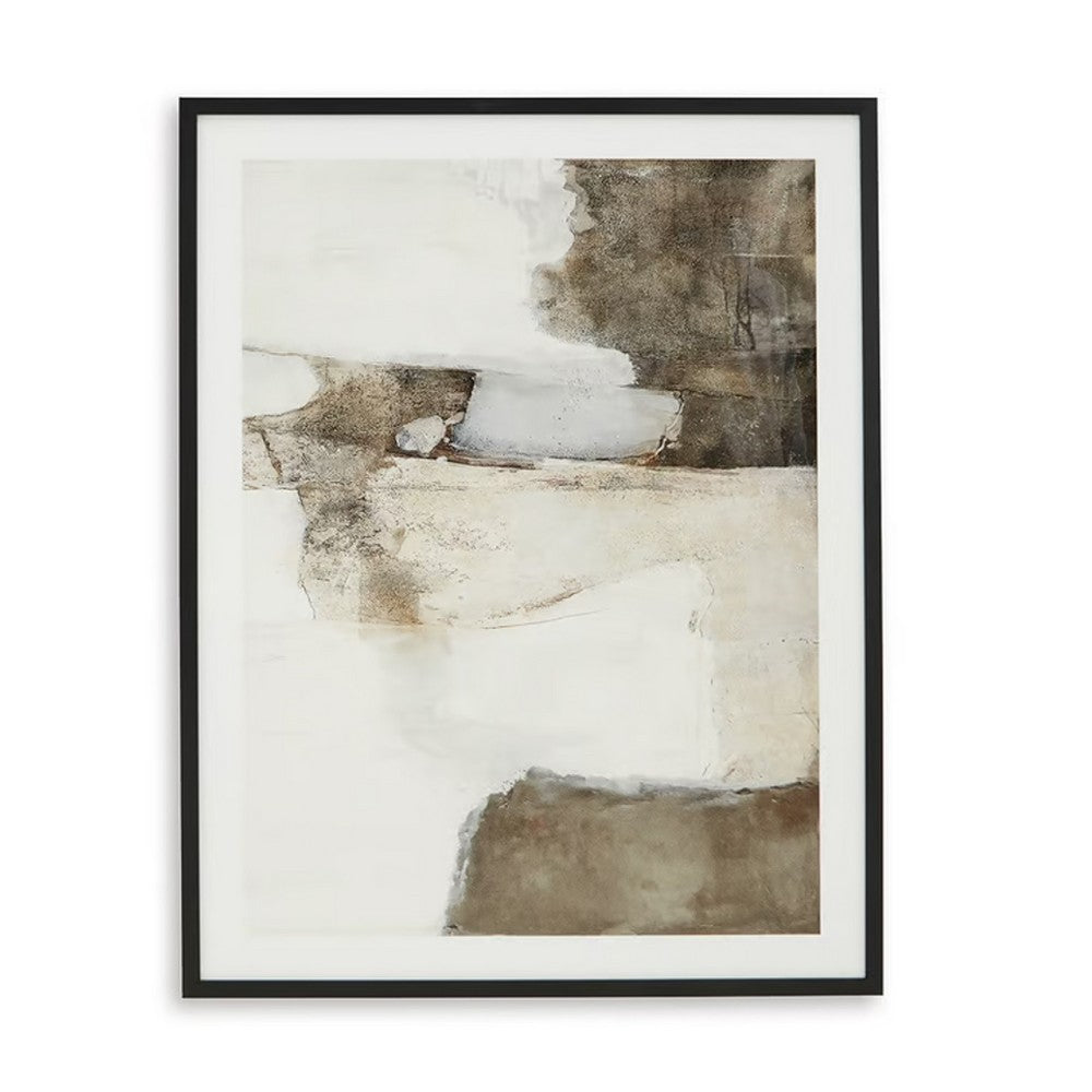 Aldrich Wall Art, 30x40, Acrylic Front, Framed Brown and White Print -BM332899