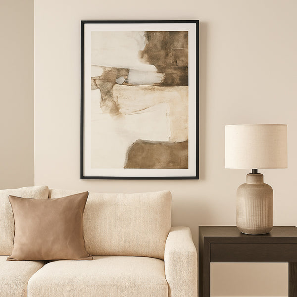Aldrich Wall Art, 30x40, Acrylic Front, Framed Brown and White Print -BM332899