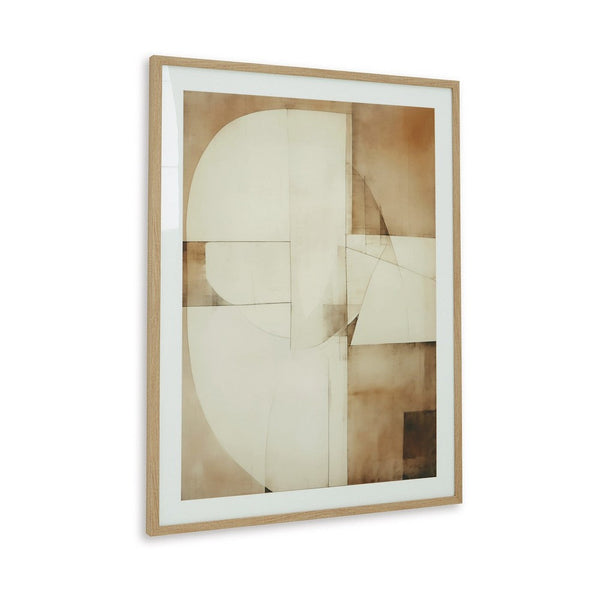Cril Wall Art, 30x40, Acrylic Front, Framed Brown, Tan, White Print -BM332900