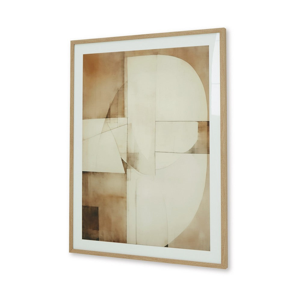 Cril Wall Art, 30x40, Acrylic Front, Framed Brown, Tan, White Print -BM332900