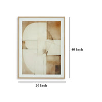 Cril Wall Art, 30x40, Acrylic Front, Framed Brown, Tan, White Print -BM332900