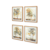 Foryn 4 Piece Wall Art Set, 23x27, Spring Trees Print w Brown Frame -BM332903