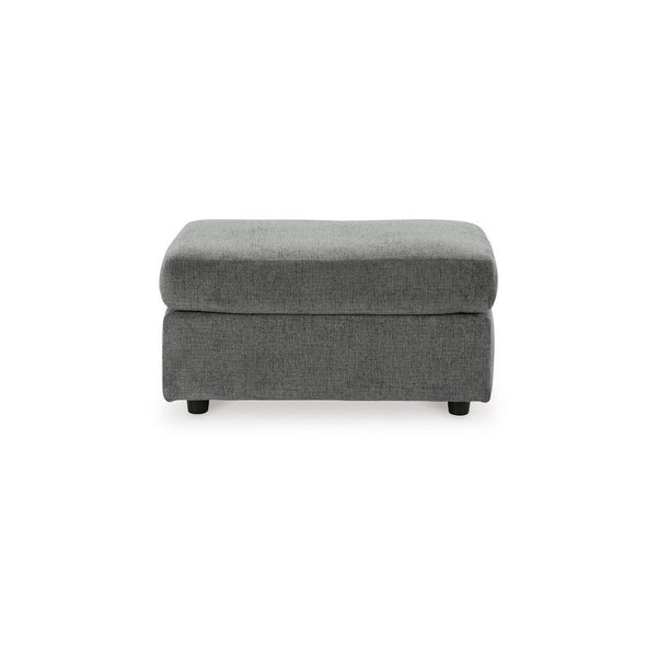 Ratty Ottoman, 33 Inch Rectangular, Plush Cushioned Gray Polyester -BM332941