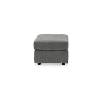 Ratty Ottoman, 33 Inch Rectangular, Plush Cushioned Gray Polyester -BM332941