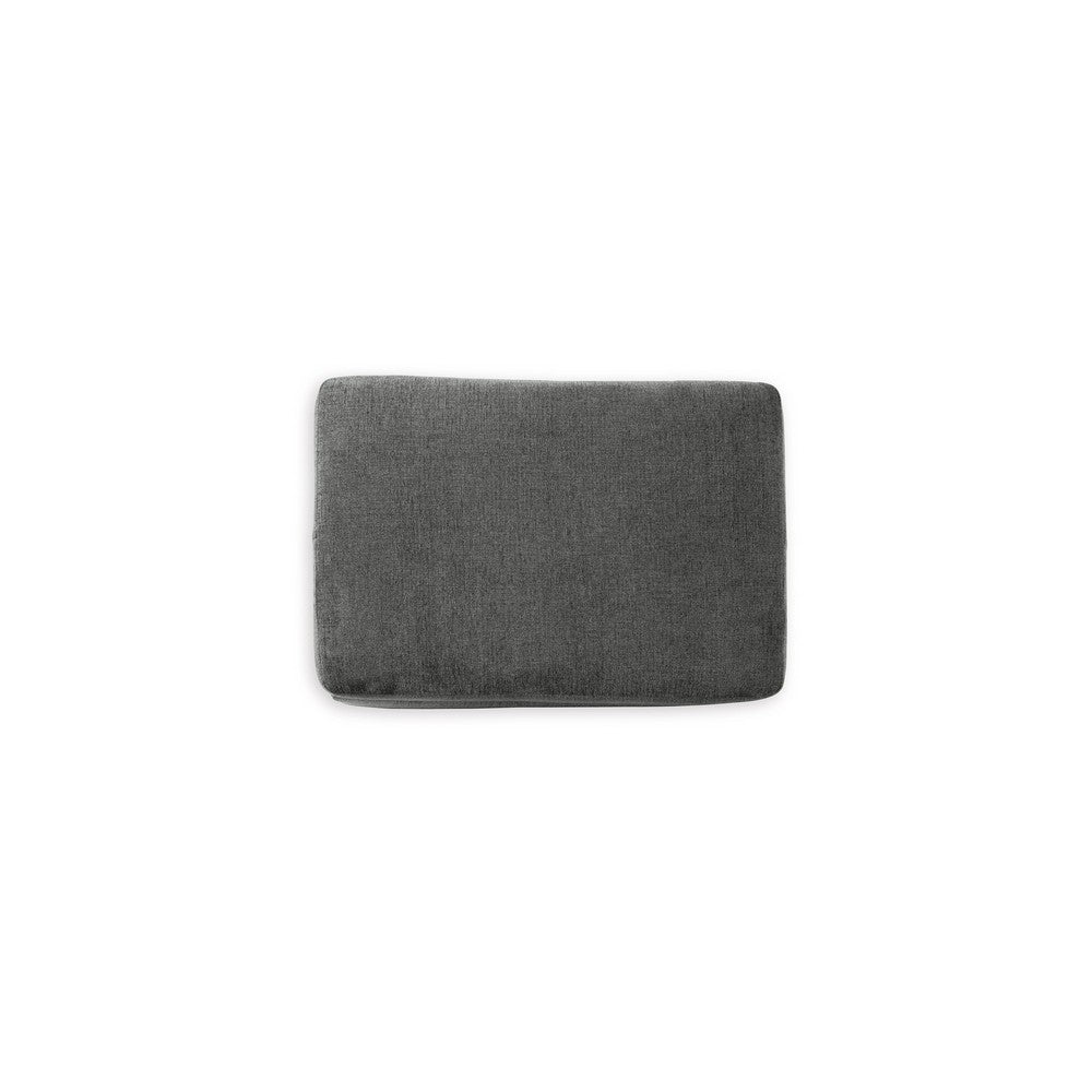 Ratty Ottoman, 33 Inch Rectangular, Plush Cushioned Gray Polyester -BM332941