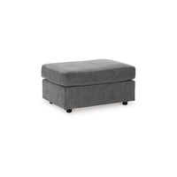 Ratty Ottoman, 33 Inch Rectangular, Plush Cushioned Gray Polyester -BM332941