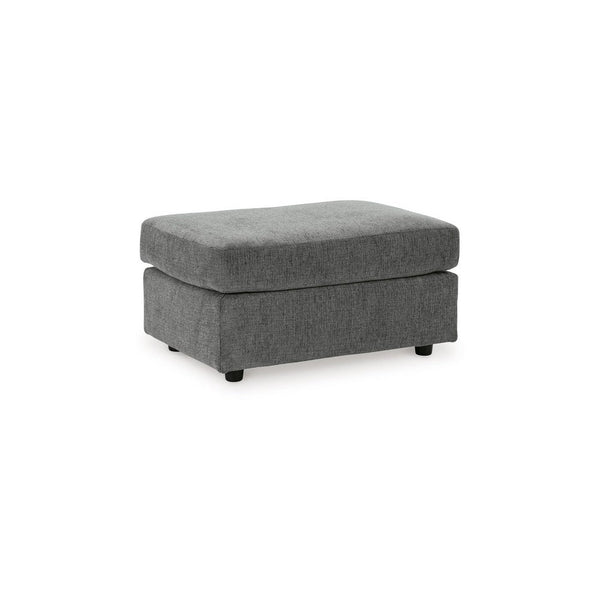 Ratty Ottoman, 33 Inch Rectangular, Plush Cushioned Gray Polyester -BM332941