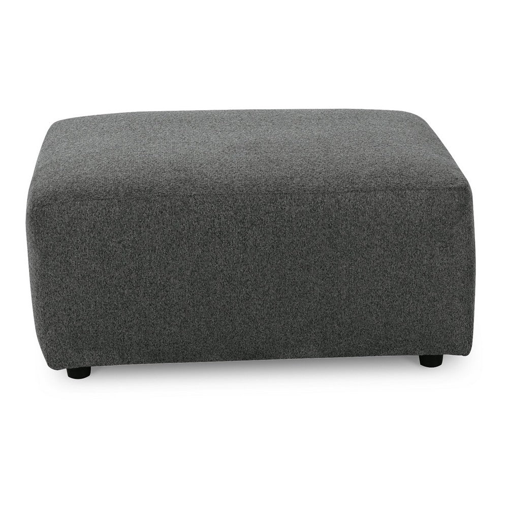 Felo Square Accent Ottoman, 39 Inch, Dark Gray Polyester Cushioned -BM332948