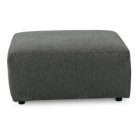 Felo Square Accent Ottoman, 39 Inch, Dark Gray Polyester Cushioned -BM332948