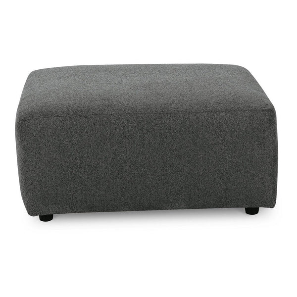 Felo Square Accent Ottoman, 39 Inch, Dark Gray Polyester Cushioned -BM332948