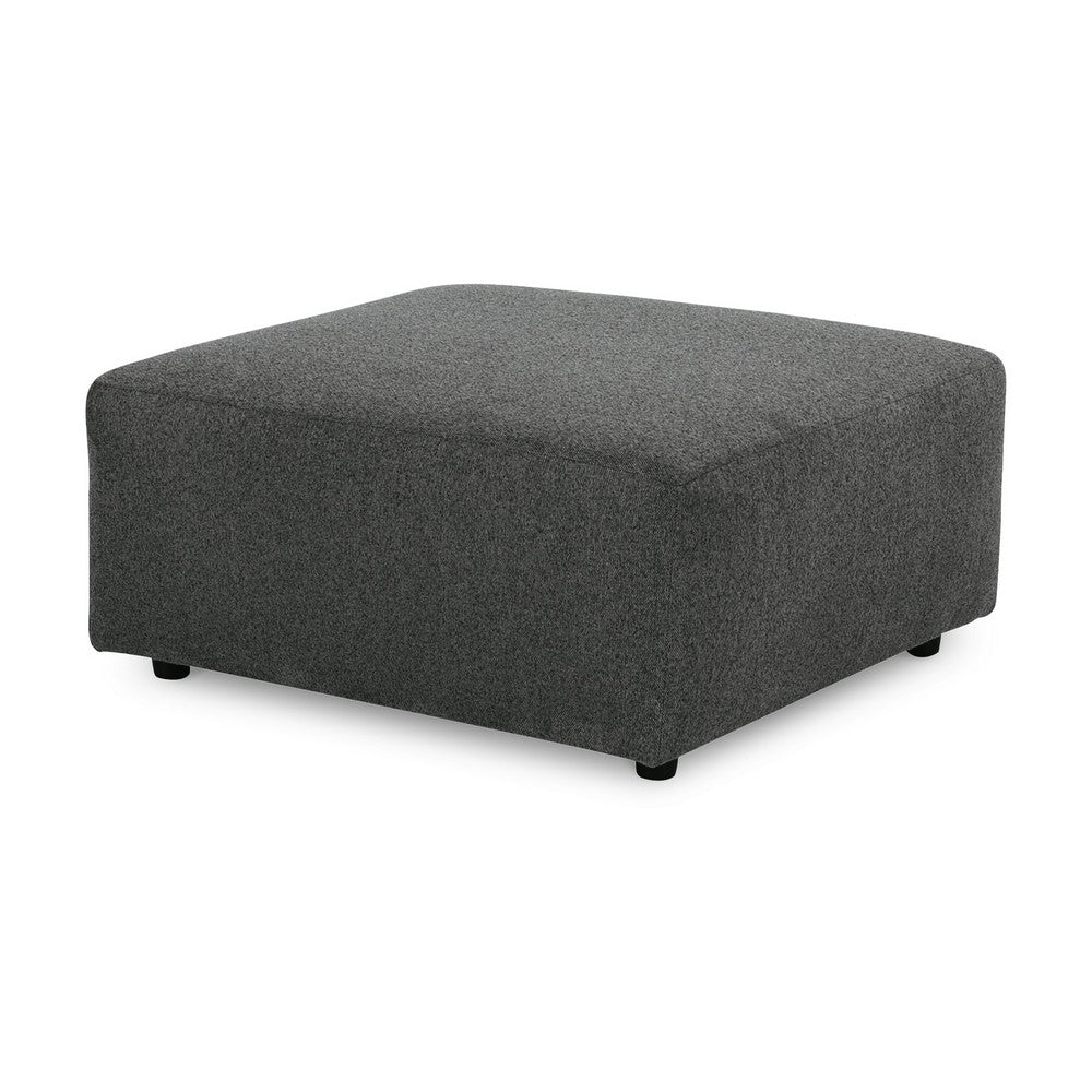 Felo Square Accent Ottoman, 39 Inch, Dark Gray Polyester Cushioned -BM332948