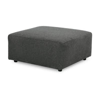 Felo Square Accent Ottoman, 39 Inch, Dark Gray Polyester Cushioned -BM332948
