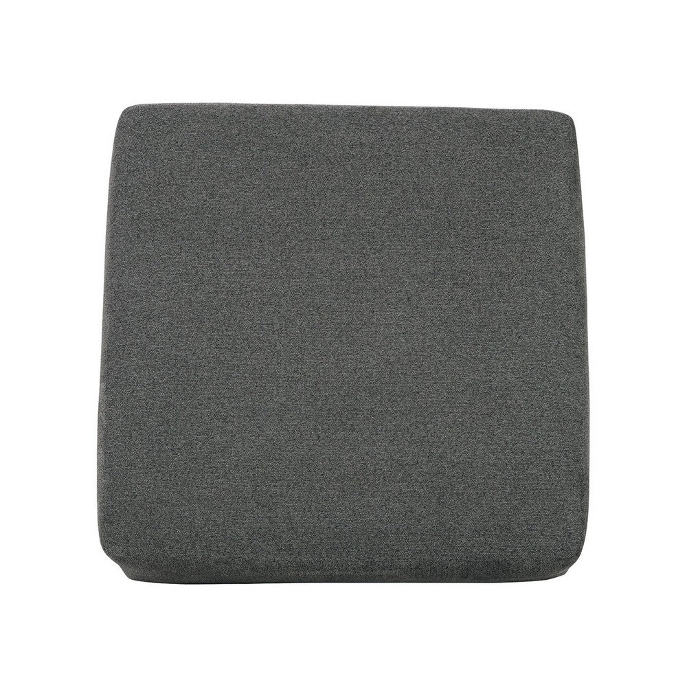 Felo Square Accent Ottoman, 39 Inch, Dark Gray Polyester Cushioned -BM332948