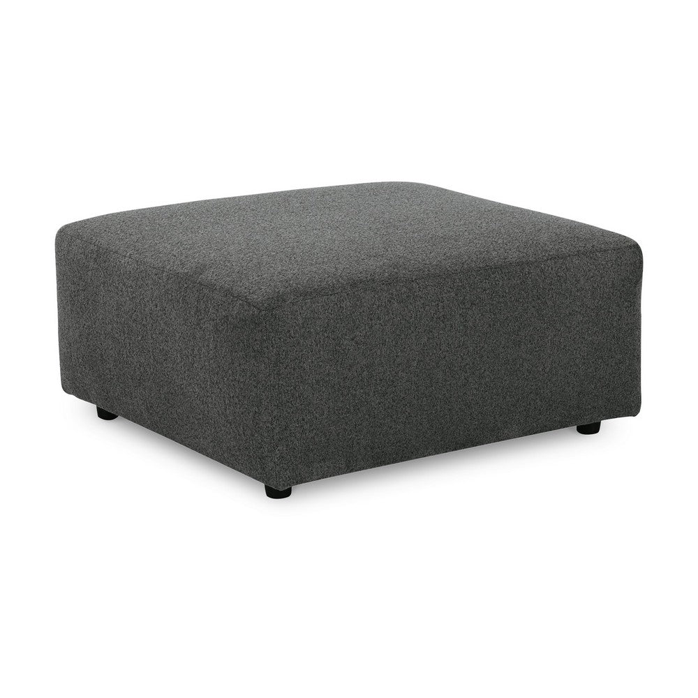 Felo Square Accent Ottoman, 39 Inch, Dark Gray Polyester Cushioned -BM332948