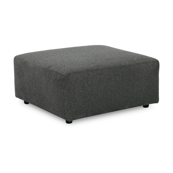 Felo Square Accent Ottoman, 39 Inch, Dark Gray Polyester Cushioned -BM332948