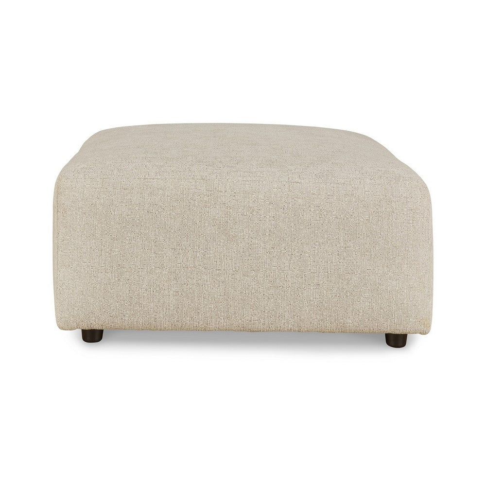 Felo Square Accent Ottoman, 39 Inch Modern Beige Polyester Cushioned -BM332949