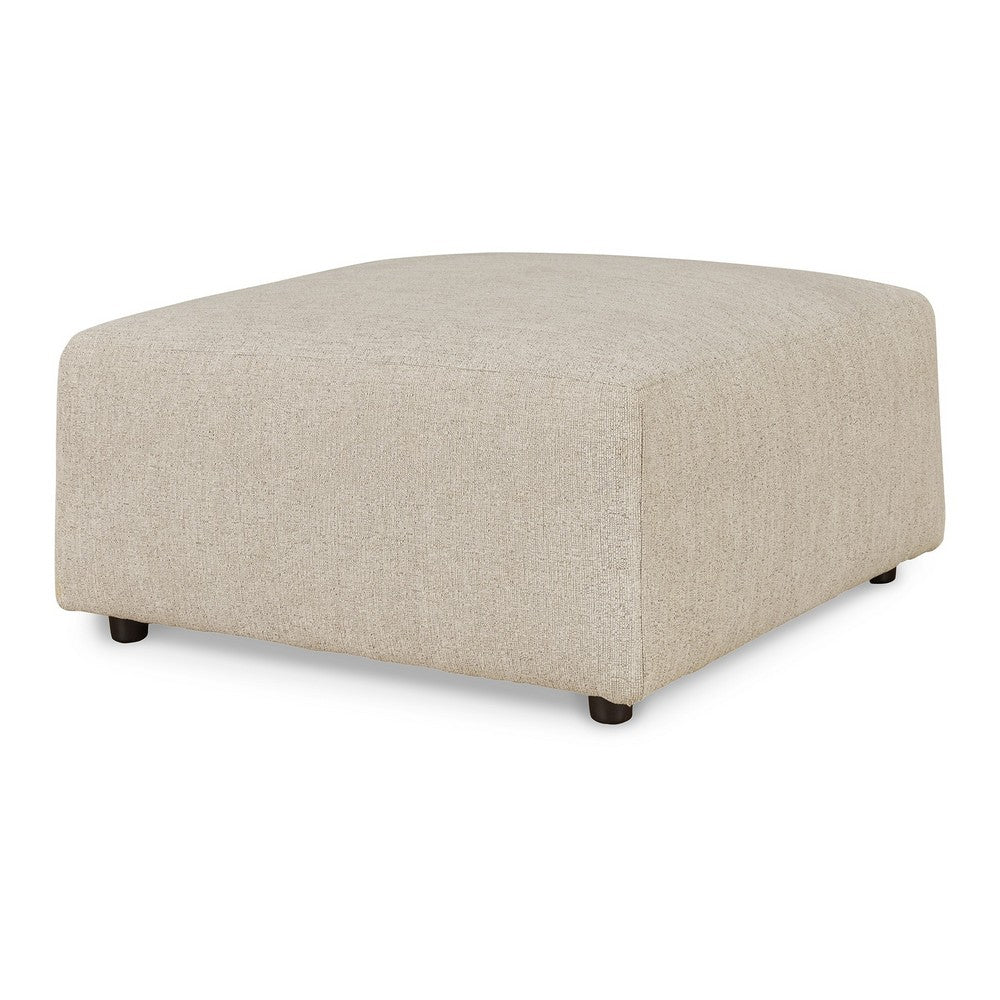 Felo Square Accent Ottoman, 39 Inch Modern Beige Polyester Cushioned -BM332949