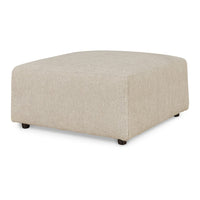 Felo Square Accent Ottoman, 39 Inch Modern Beige Polyester Cushioned -BM332949