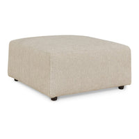 Felo Square Accent Ottoman, 39 Inch Modern Beige Polyester Cushioned -BM332949