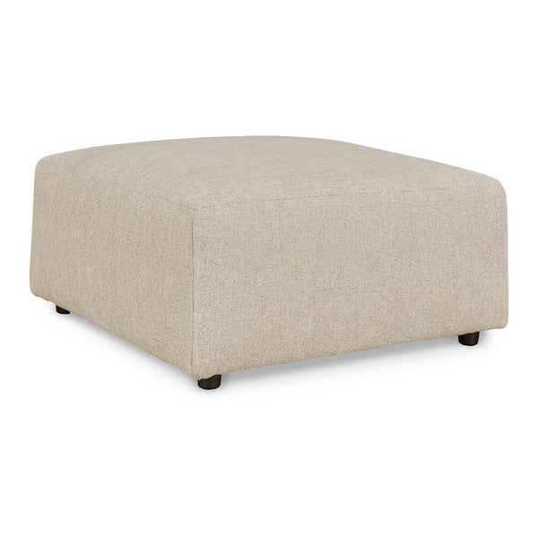 Felo Square Accent Ottoman, 39 Inch Modern Beige Polyester Cushioned -BM332949