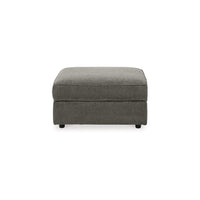 Fola Square Accent Ottoman, 37 Inch Gray, Cupholders with Storage -BM332950