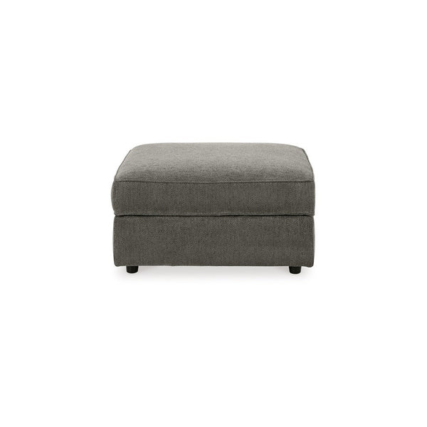 Fola Square Accent Ottoman, 37 Inch Gray, Cupholders with Storage -BM332950