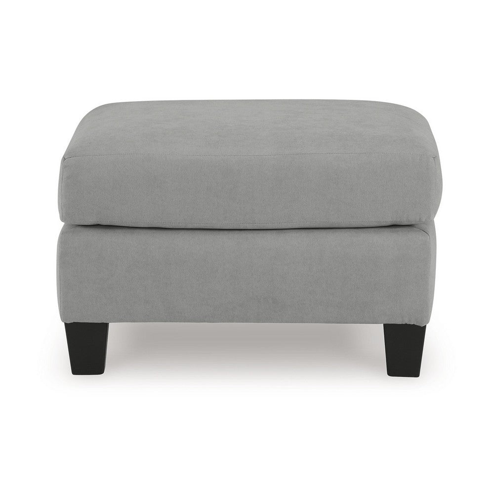 Lebo Accent Ottoman, 31 Inch Rectangular Gray Polyester Cushioned -BM332954
