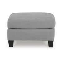 Lebo Accent Ottoman, 31 Inch Rectangular Gray Polyester Cushioned -BM332954