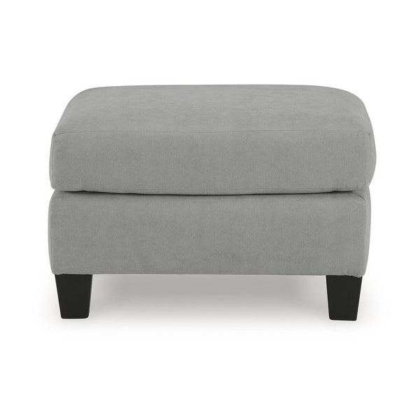 Lebo Accent Ottoman, 31 Inch Rectangular Gray Polyester Cushioned -BM332954