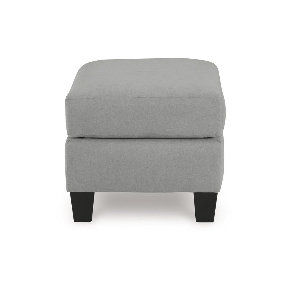 Lebo Accent Ottoman, 31 Inch Rectangular Gray Polyester Cushioned -BM332954