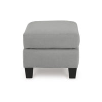 Lebo Accent Ottoman, 31 Inch Rectangular Gray Polyester Cushioned -BM332954