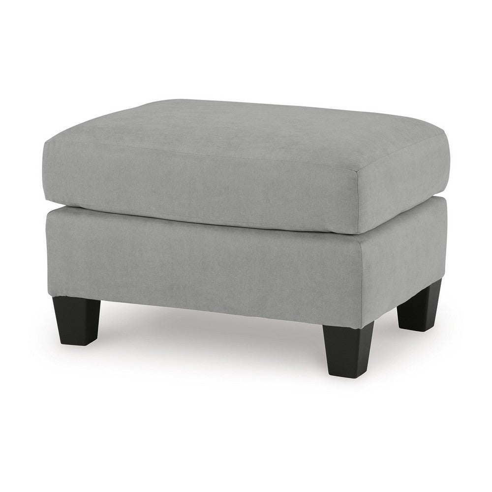 Lebo Accent Ottoman, 31 Inch Rectangular Gray Polyester Cushioned -BM332954