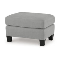 Lebo Accent Ottoman, 31 Inch Rectangular Gray Polyester Cushioned -BM332954