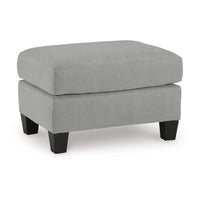 Lebo Accent Ottoman, 31 Inch Rectangular Gray Polyester Cushioned -BM332954