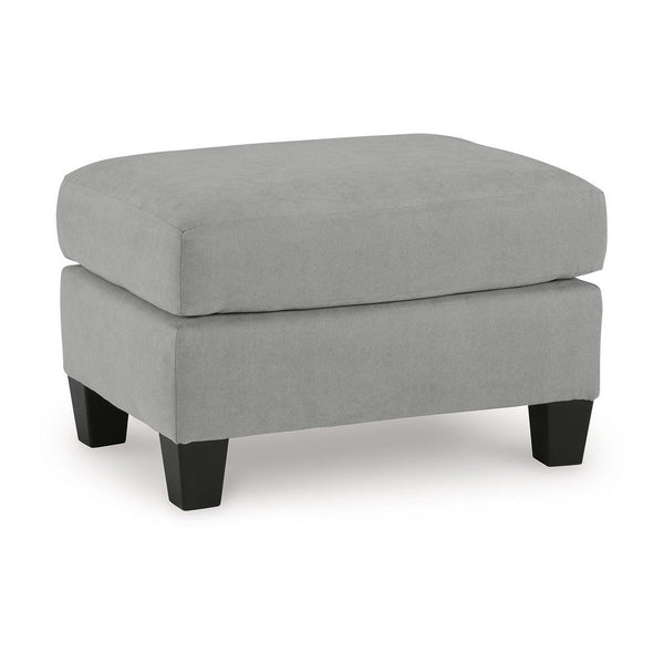 Lebo Accent Ottoman, 31 Inch Rectangular Gray Polyester Cushioned -BM332954