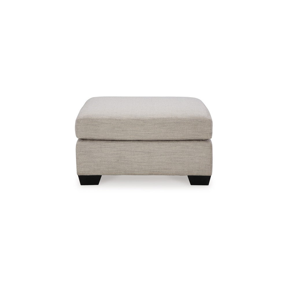 Joey Accent Ottoman, Soft Cushioned Beige Polyester, 36 Inch Square -BM332957
