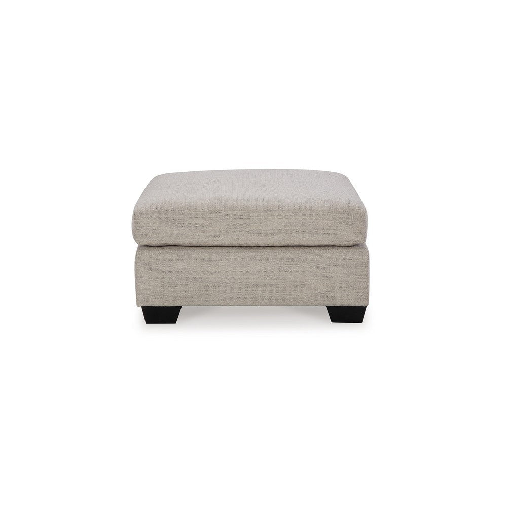 Joey Accent Ottoman, Soft Cushioned Beige Polyester, 36 Inch Square -BM332957