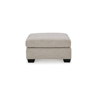 Joey Accent Ottoman, Soft Cushioned Beige Polyester, 36 Inch Square -BM332957
