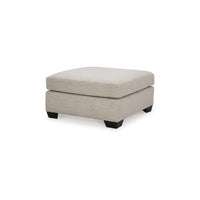 Joey Accent Ottoman, Soft Cushioned Beige Polyester, 36 Inch Square -BM332957