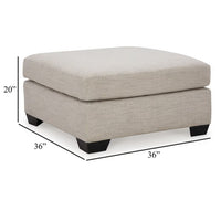Joey Accent Ottoman, Soft Cushioned Beige Polyester, 36 Inch Square -BM332957