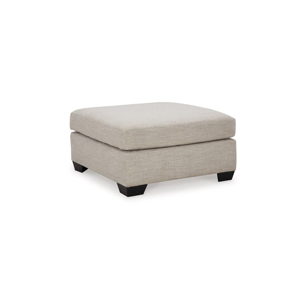 Joey Accent Ottoman, Soft Cushioned Beige Polyester, 36 Inch Square -BM332957