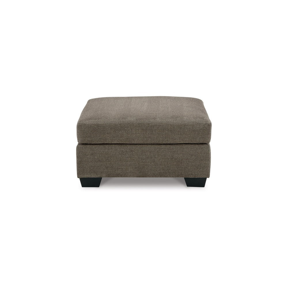 Joey Accent Ottoman, Soft Cushioned Brown Polyester, 36 Inch Square -BM332958